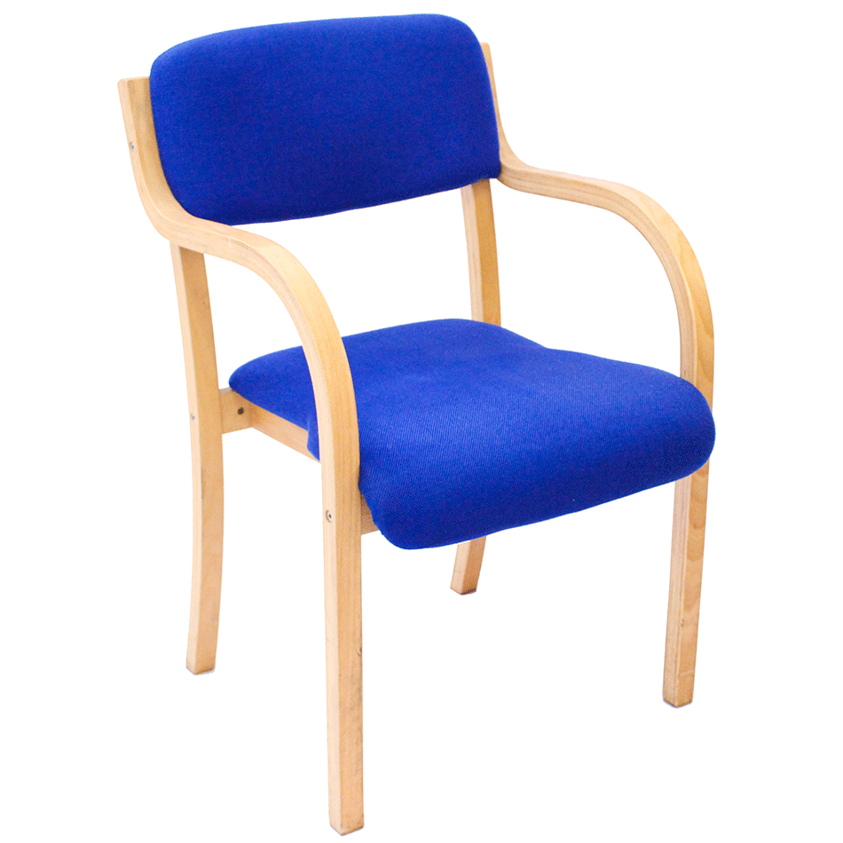 Used NOE Wooden Meeting Chair Blue