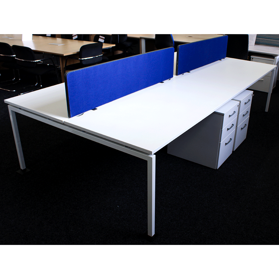 Used 3200 x 1600 Bench Desk, Screen & Ped Bundle