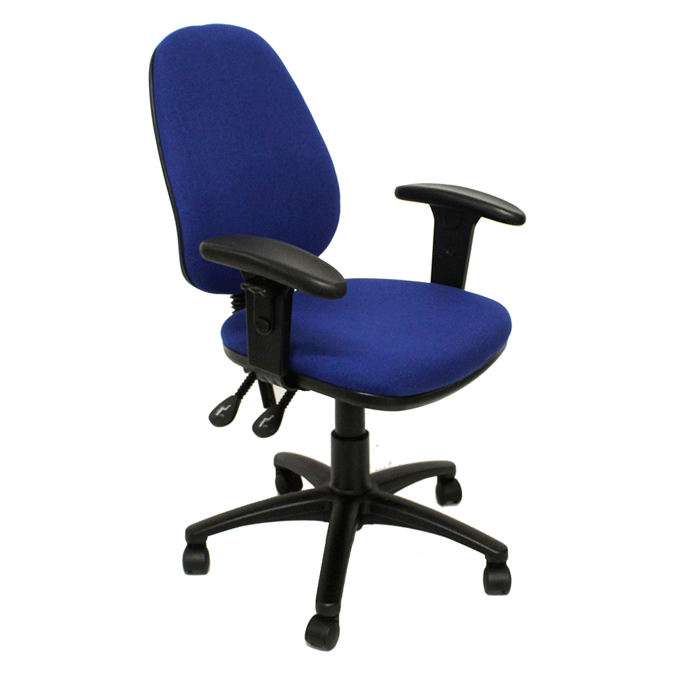 Used High Back Operator Chair 3 Lever Adj Arms